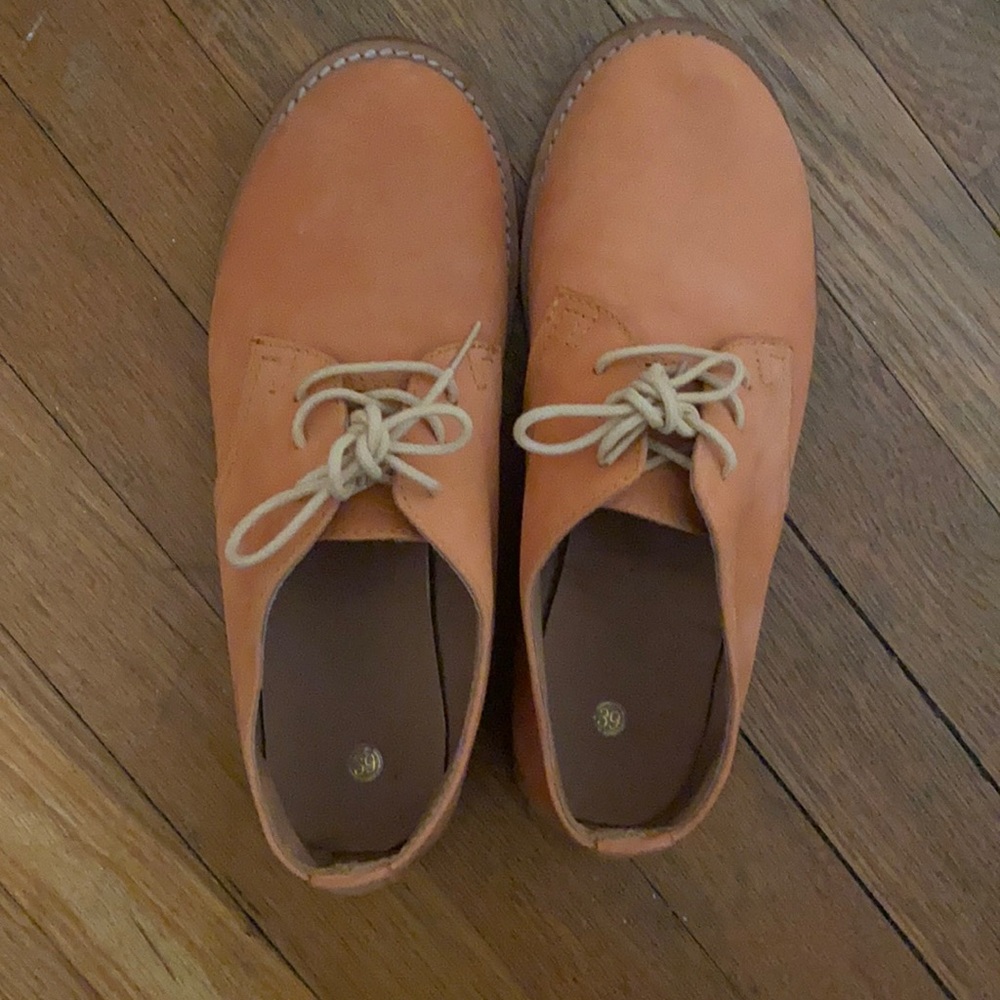 Peach suede and leather shoes bought in Milan!